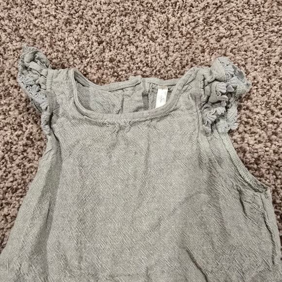 Toddler Girl Rylee + Cru Green Linen Blend One Piece Romper Outfit | Size 2-3Y - Picture 3 of 9